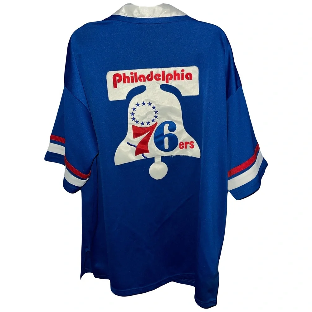 Authentic Mitchell & Ness NBA Philadelphia 76ers Player Courtside Jersey Size 54 - Picture 2 of 7